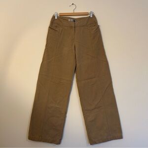 Sportmax Tan Mid Rise, Wide Leg Pants